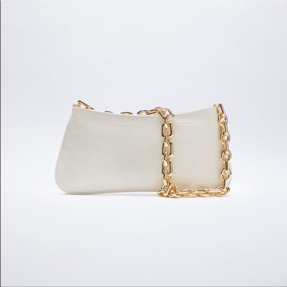 Zara | Bags | Zara White Animal Embossed Chain Strap Shoulder Bag | Poshmark